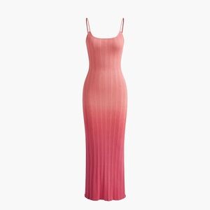 Commense Pink Gradient Split Cami Maxi Dress